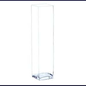 2-pcs | 12” inches L x 3” inches W Square Glass Block Vase